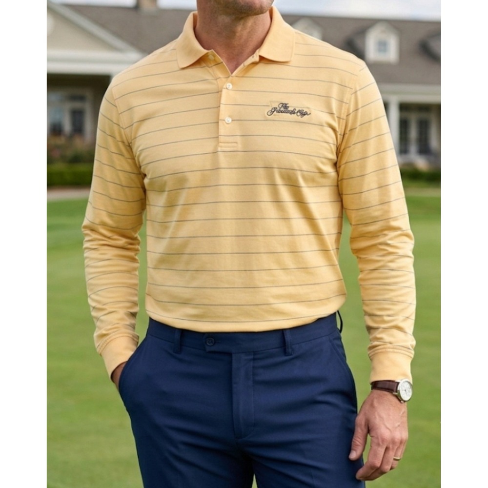 Bobby Jones PGA Tour 2013 The Presidents Cup Yellow And BlackSleeve Polo Mens L